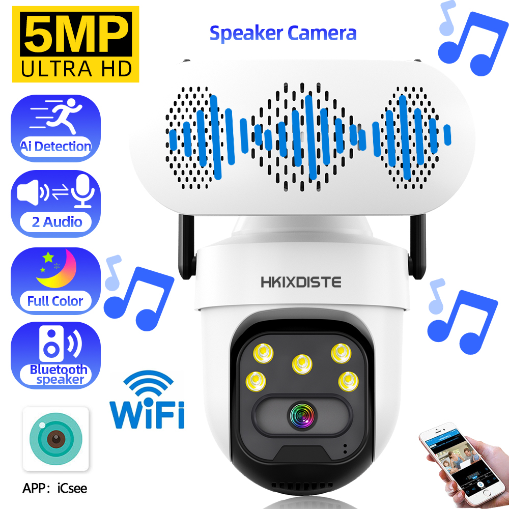 Audiovision Music Player - Kamera CCTV PTZ Wifi Nirkabel 5MP