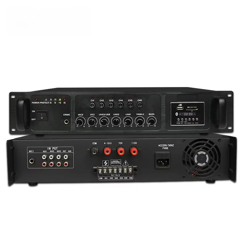 Audio Music Hall - Penguat Daya Profesional 800W Dengan Mixer,