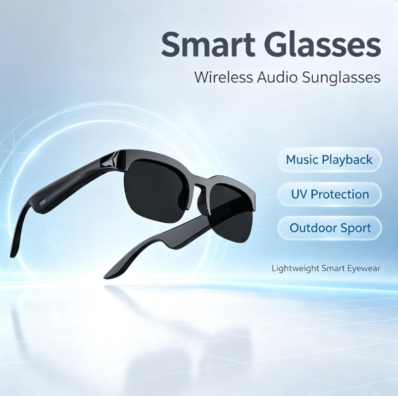 Audio Music For Video - Kacamata Pintar Audio 2026, Panggilan Bluetooth,