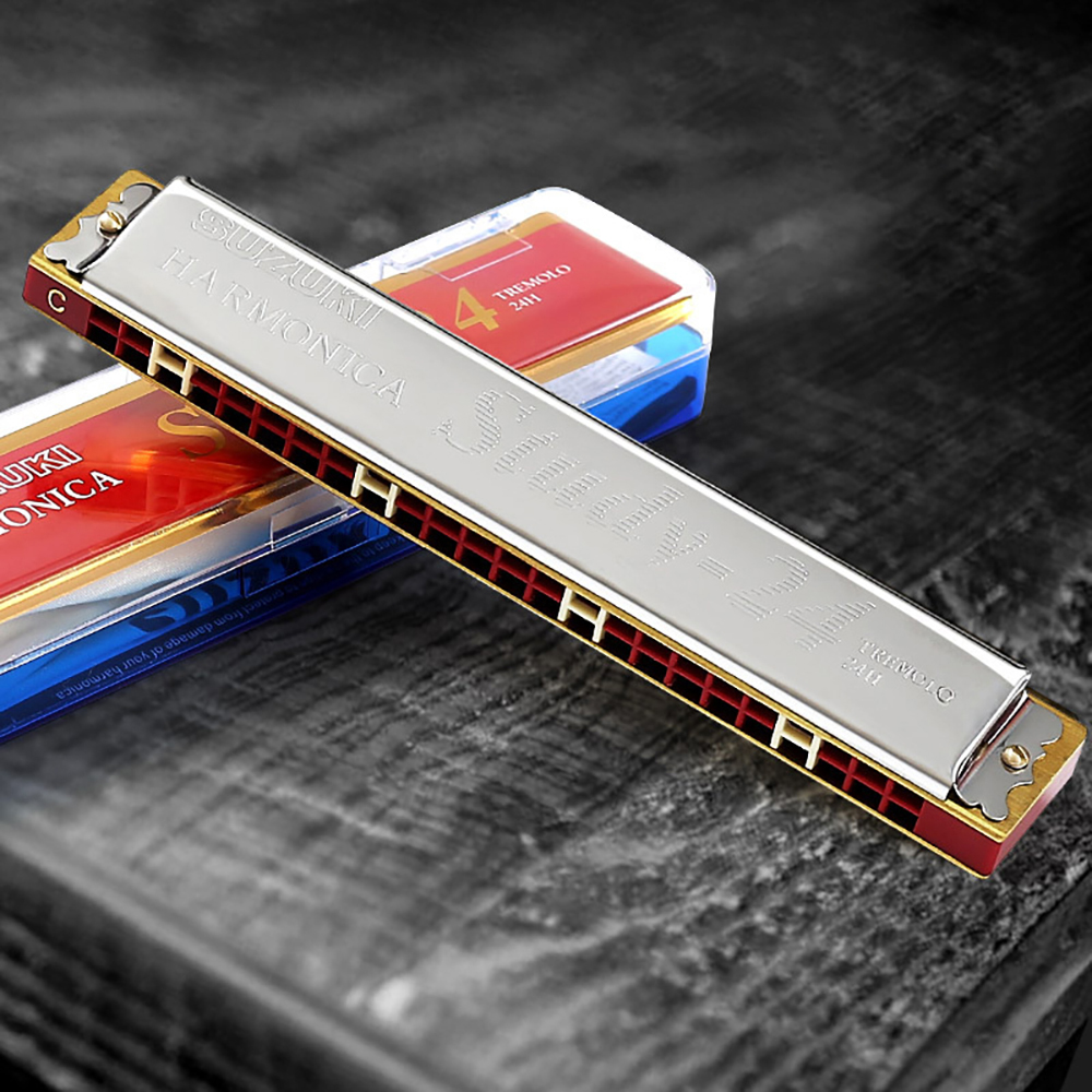 Harmonica 10 Hole - Harmonika Tremolo 24 Lubang Nada C
