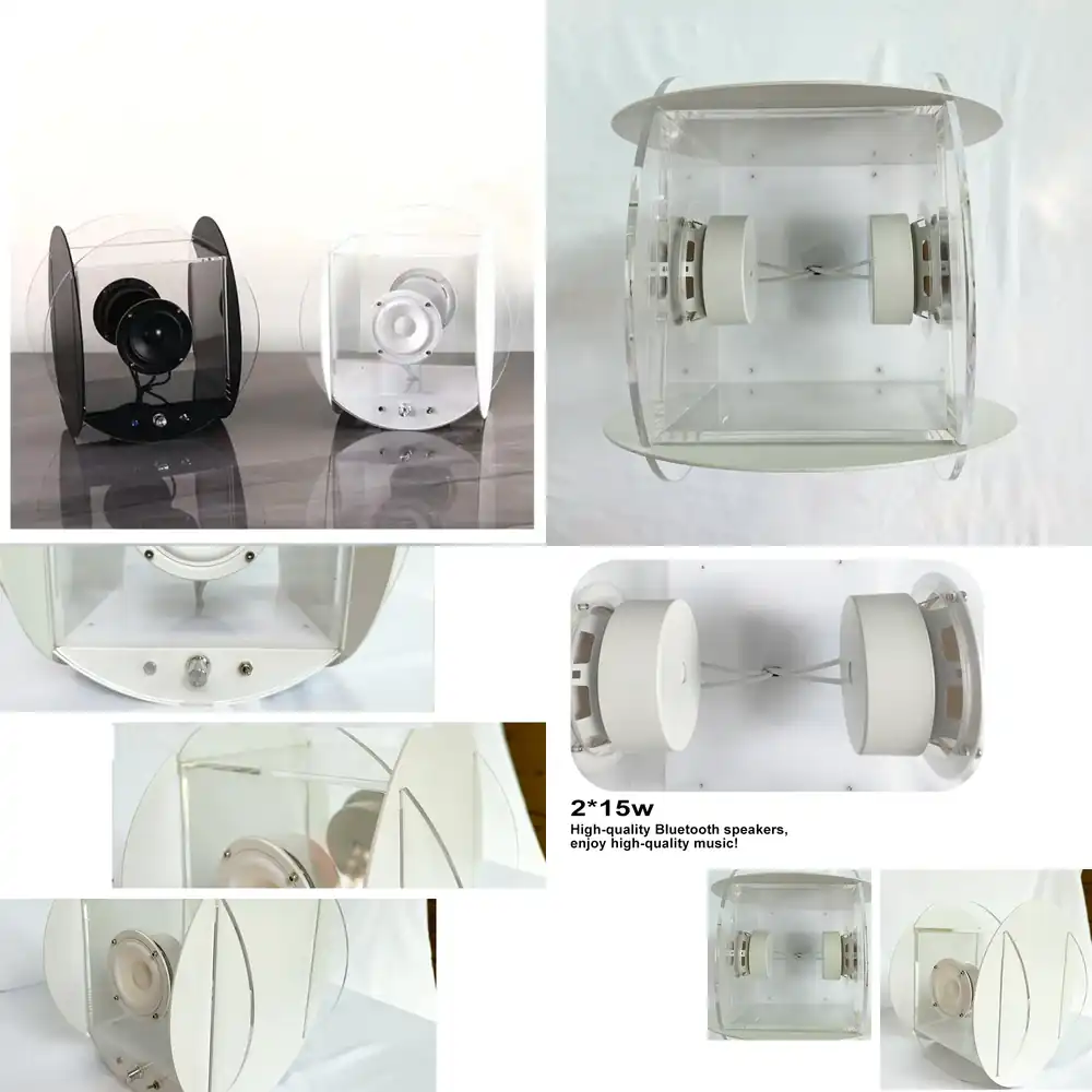 Audio Music Box - Speaker Bluetooth Transparan Biru 15 Inch