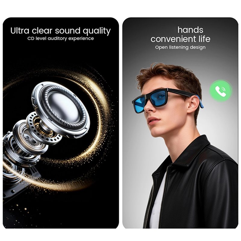Kacamata Audio Pintar AI Sentu - Audio With Music Ai ulasan dan harga