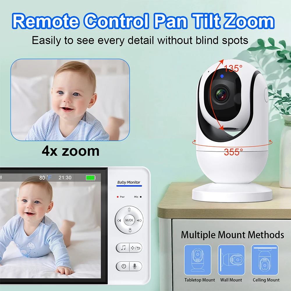 Tidak Ada WiFi Monitor Bayi 7  - Audio Music For Video ulasan dan harga