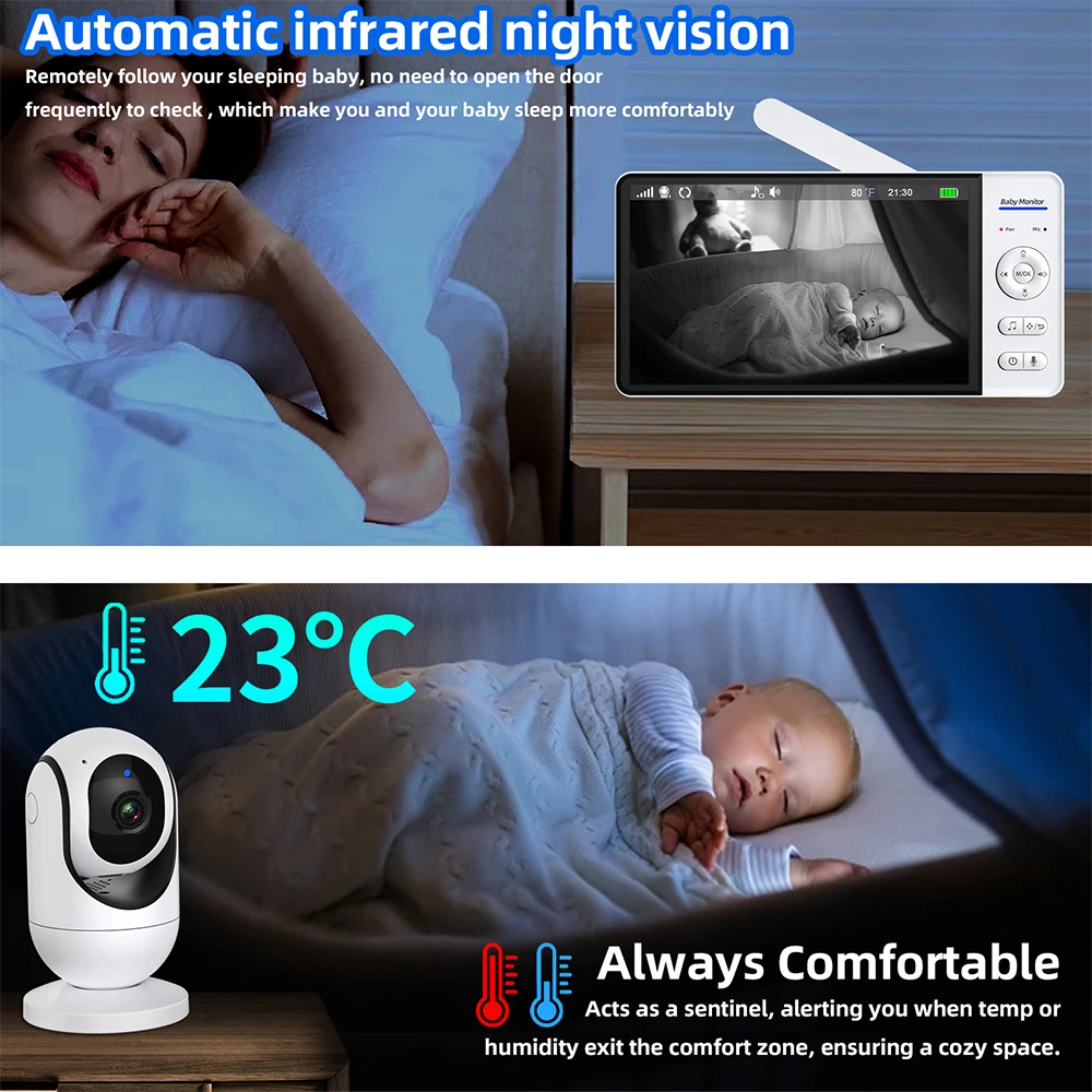 Tidak Ada WiFi Monitor Bayi 7  - Audio Music For Video ulasan dan harga