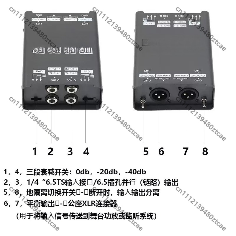 Unit DI Instrumen Pasif 6.5 Fi - Audio Music Remover ulasan dan harga