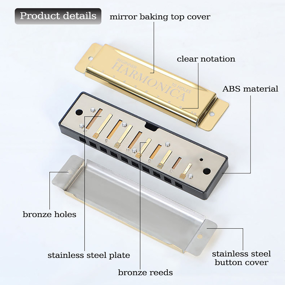 Harmonika Blues Harp 10 Lubang - Harmonica 10 Hole ulasan dan harga