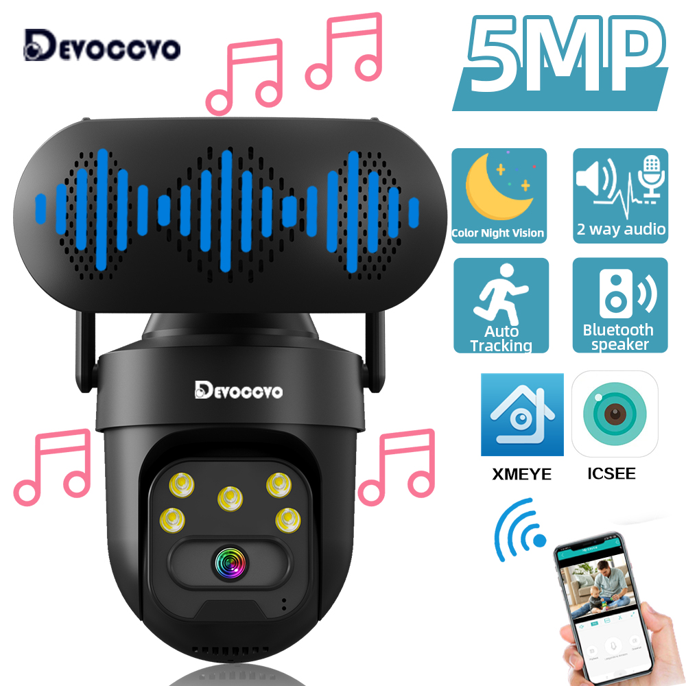 Kamera IP PTZ WiFi ICSEE 5MP d - Audiovision Music Player ulasan dan harga